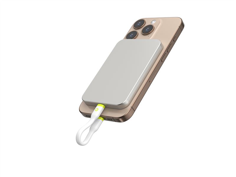 Cablu pentru incarcare si transfer de date Mobile Origin Compact, 2x USB-C, 60W, 10 cm, Alb (iPhone 17 Pro Max, COMC-USBC-WHT) by www.silkase.ro